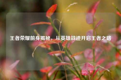 王者荣耀前身揭秘，从英雄战迹开启王者之路