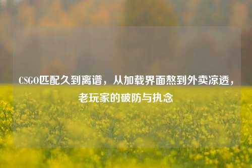 CSGO匹配久到离谱，从加载界面熬到外卖凉透，老玩家的破防与执念