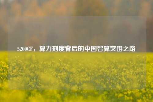 5200CF,算力刻度背后的中国智算突围之路