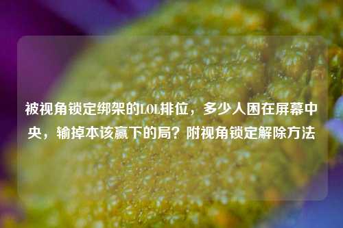 被视角锁定绑架的LOL排位,多少人困在屏幕中央,输掉本该赢下的局?附视角锁定解除方法
