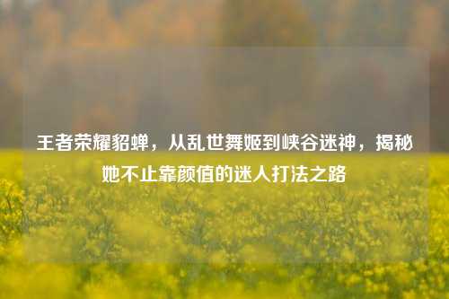 王者荣耀貂蝉,从乱世舞姬到峡谷迷神,揭秘她不止靠颜值的迷人打法之路
