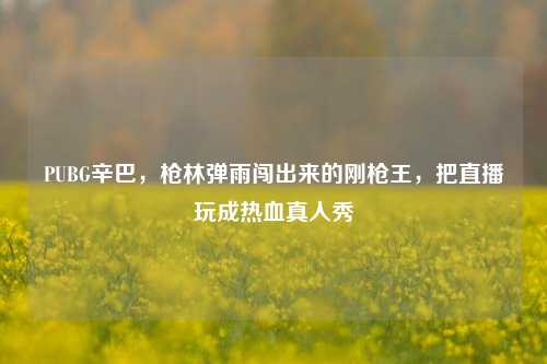 PUBG辛巴,枪林弹雨闯出来的刚枪王,把直播玩成热血真人秀