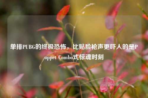 单排PUBG的终极恐怖，比贴脸枪声更吓人的是Puppet Combo式惊魂时刻