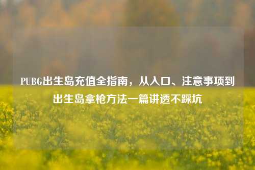 PUBG出生岛充值全指南,从入口、注意事项到出生岛拿枪方法一篇讲透不踩坑