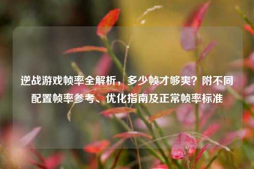逆战游戏帧率全解析,多少帧才够爽?附不同配置帧率参考、优化指南及正常帧率标准
