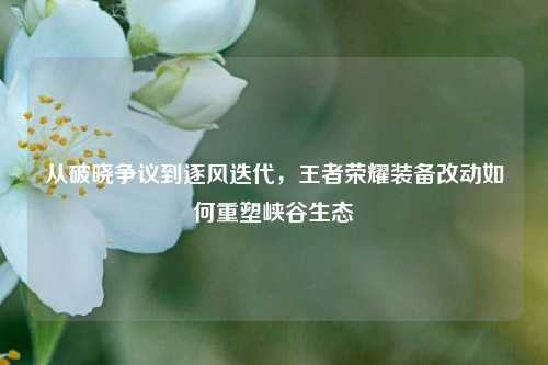 从破晓争议到逐风迭代,王者荣耀装备改动如何重塑峡谷生态