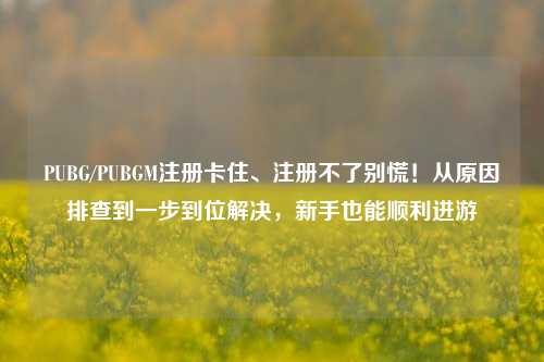 PUBG/PUBGM注册卡住、注册不了别慌!从原因排查到一步到位解决,新手也能顺利进游