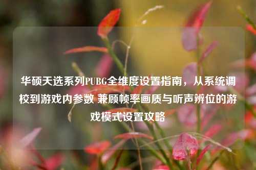 华硕天选系列PUBG全维度设置指南，从系统调校到游戏内参数 兼顾帧率画质与听声辨位的游戏模式设置攻略