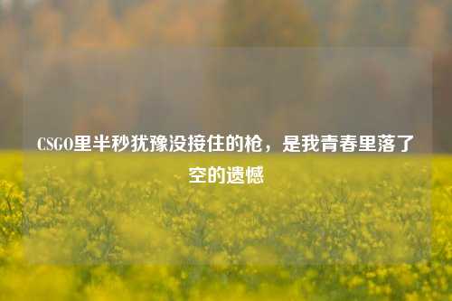 CSGO里半秒犹豫没接住的枪,是我青春里落了空的遗憾