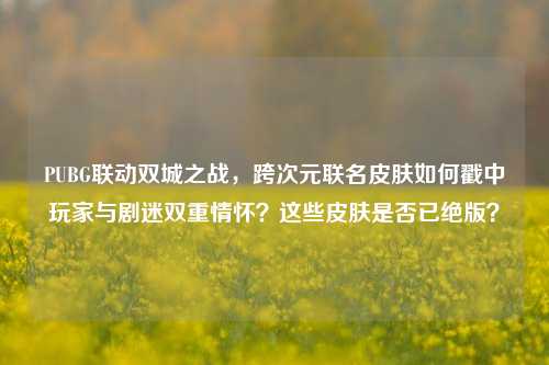 PUBG联动双城之战,跨次元联名皮肤如何戳中玩家与剧迷双重情怀?这些皮肤是否已绝版?