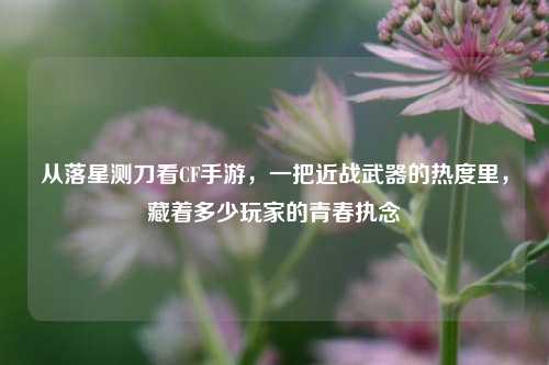 从落星测刀看CF手游,一把近战武器的热度里,藏着多少玩家的青春执念