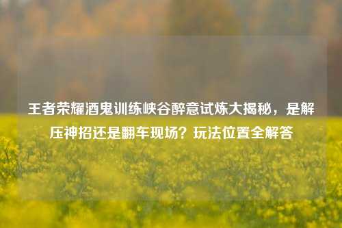 王者荣耀酒鬼训练峡谷醉意试炼大揭秘,是解压神招还是翻车现场?玩法位置全解答