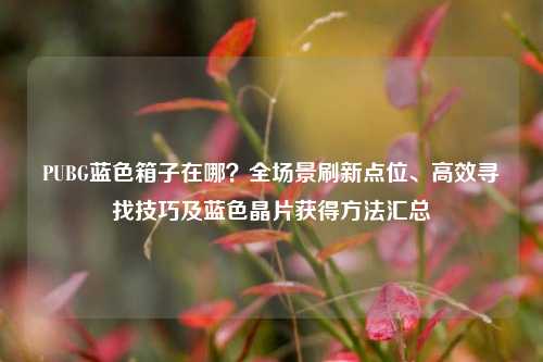 PUBG蓝色箱子在哪?全场景刷新点位、高效寻找技巧及蓝色晶片获得方法汇总
