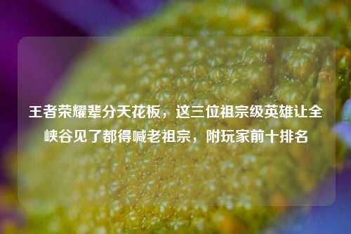 王者荣耀辈分天花板,这三位祖宗级英雄让全峡谷见了都得喊老祖宗,附玩家前十排名