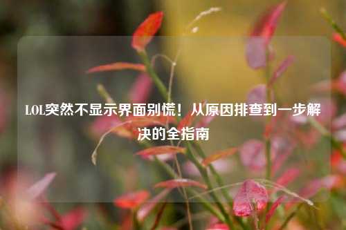 LOL突然不显示界面别慌！从原因排查到一步解决的全指南