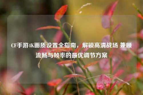 CF手游4K画质设置全指南，解锁高清战场 兼顾流畅与帧率的最优调节方案