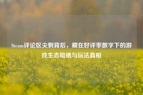 Steam评论区尖刺背后,藏在好评率数字下的游戏生态暗礁与玩法真相