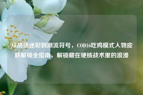 从战场迷彩到潮流符号,COD16吃鸡模式人物皮肤解锁全指南,解锁藏在硬核战术里的浪漫