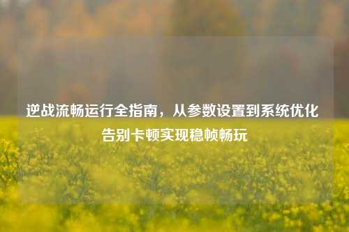 逆战流畅运行全指南,从参数设置到系统优化 告别卡顿实现稳帧畅玩