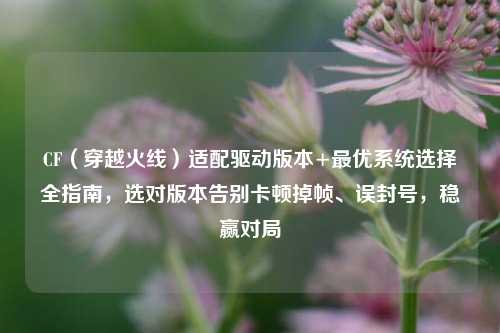 CF（穿越火线）适配驱动版本+最优系统选择全指南，选对版本告别卡顿掉帧、误封号，稳赢对局