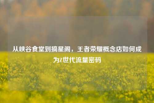 从峡谷食堂到摘星阁,王者荣耀概念店如何成为Z世代流量密码