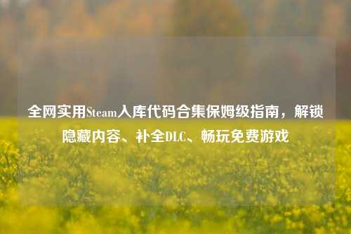 全网实用Steam入库代码合集保姆级指南,解锁隐藏内容、补全DLC、畅玩免费游戏