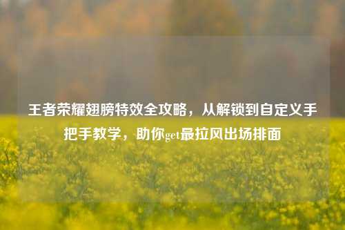 王者荣耀翅膀特效全攻略,从解锁到自定义手把手教学,助你get最拉风出场排面