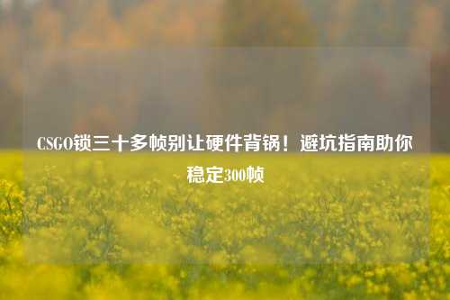 CSGO锁三十多帧别让硬件背锅!避坑指南助你稳定300帧