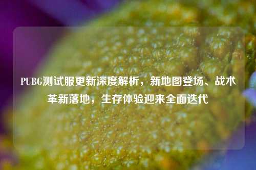 PUBG测试服更新深度解析,新地图登场、战术革新落地,生存体验迎来全面迭代