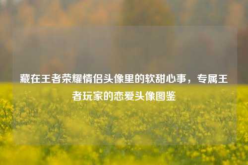 藏在王者荣耀情侣头像里的软甜心事，专属王者玩家的恋爱头像图鉴