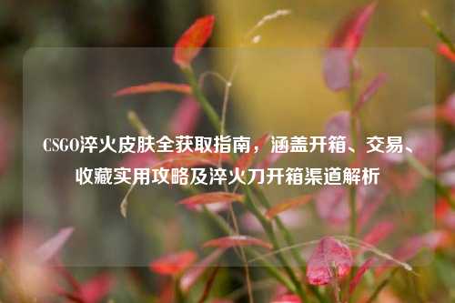 CSGO淬火皮肤全获取指南,涵盖开箱、交易、收藏实用攻略及淬火刀开箱渠道解析