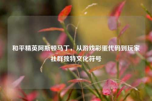 和平精英阿斯顿马丁,从游戏彩蛋代码到玩家社群独特文化符号