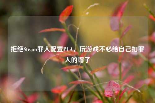 拒绝Steam罪人配置PUA，玩游戏不必给自己扣罪人的帽子