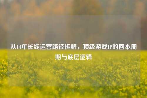 从14年长线运营路径拆解,顶级游戏IP的回本周期与底层逻辑
