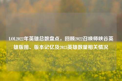 LOL2022年英雄总数盘点,回顾2022召唤师峡谷英雄版图、版本记忆及2023英雄数量相关情况