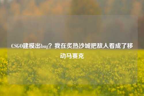 CSGO建模出bug?我在炙热沙城把敌人看成了移动马赛克