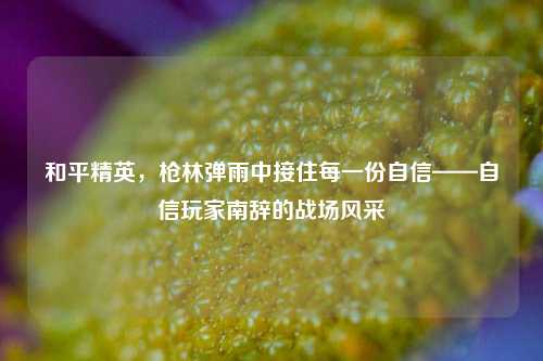 和平精英,枪林弹雨中接住每一份自信——自信玩家南辞的战场风采