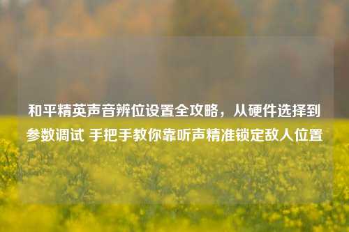 和平精英声音辨位设置全攻略,从硬件选择到参数调试 手把手教你靠听声精准锁定敌人位置