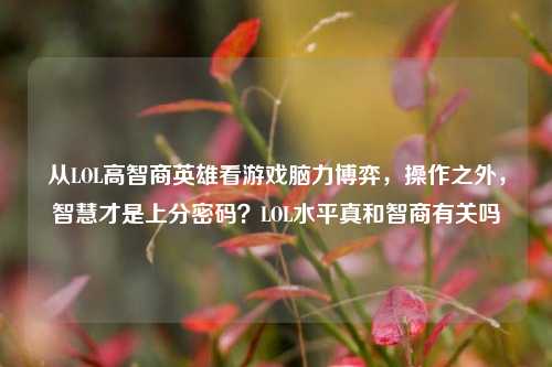从LOL高智商英雄看游戏脑力博弈，操作之外，智慧才是上分密码？LOL水平真和智商有关吗