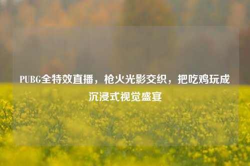 PUBG全特效直播,枪火光影交织,把吃鸡玩成沉浸式视觉盛宴