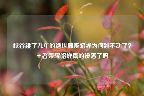 峡谷跳了九年的绝世舞姬貂蝉为何跳不动了？王者荣耀貂蝉真的没落了吗