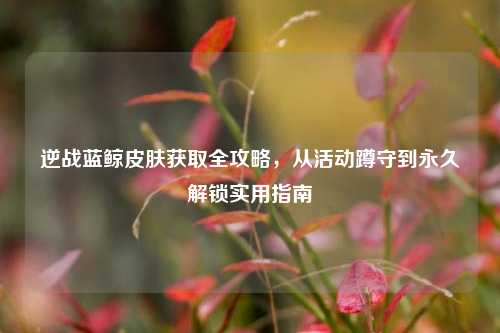逆战蓝鲸皮肤获取全攻略，从活动蹲守到永久解锁实用指南