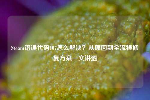 Steam错误代码107怎么解决?从原因到全流程修复方案一文讲透