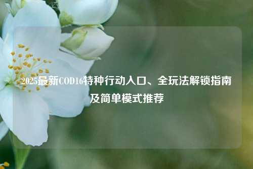 2025最新COD16特种行动入口、全玩法解锁指南及简单模式推荐
