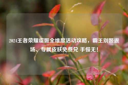 2024王者荣耀虞姬全维度活动攻略，霸王别姬返场、专属皮肤免费兑 手慢无！