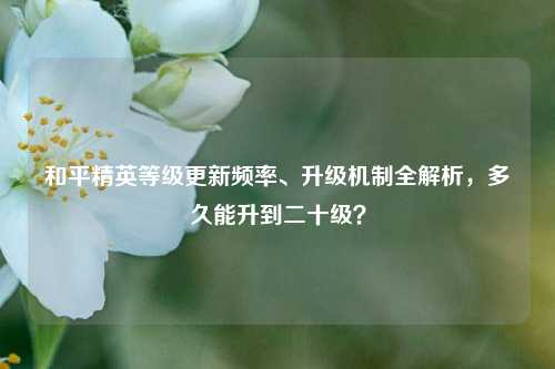 和平精英等级更新频率、升级机制全解析，多久能升到二十级？