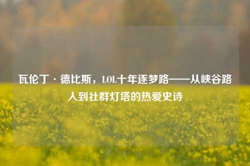 瓦伦丁·德比斯，LOL十年逐梦路——从峡谷路人到社群灯塔的热爱史诗