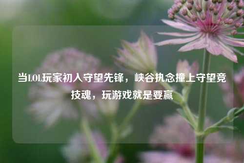 当LOL玩家初入守望先锋，峡谷执念撞上守望竞技魂，玩游戏就是要赢