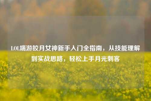 LOL端游皎月女神新手入门全指南,从技能理解到实战思路,轻松上手月光刺客