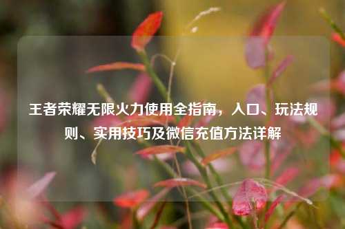王者荣耀无限火力使用全指南，入口、玩法规则、实用技巧及微信充值方法详解